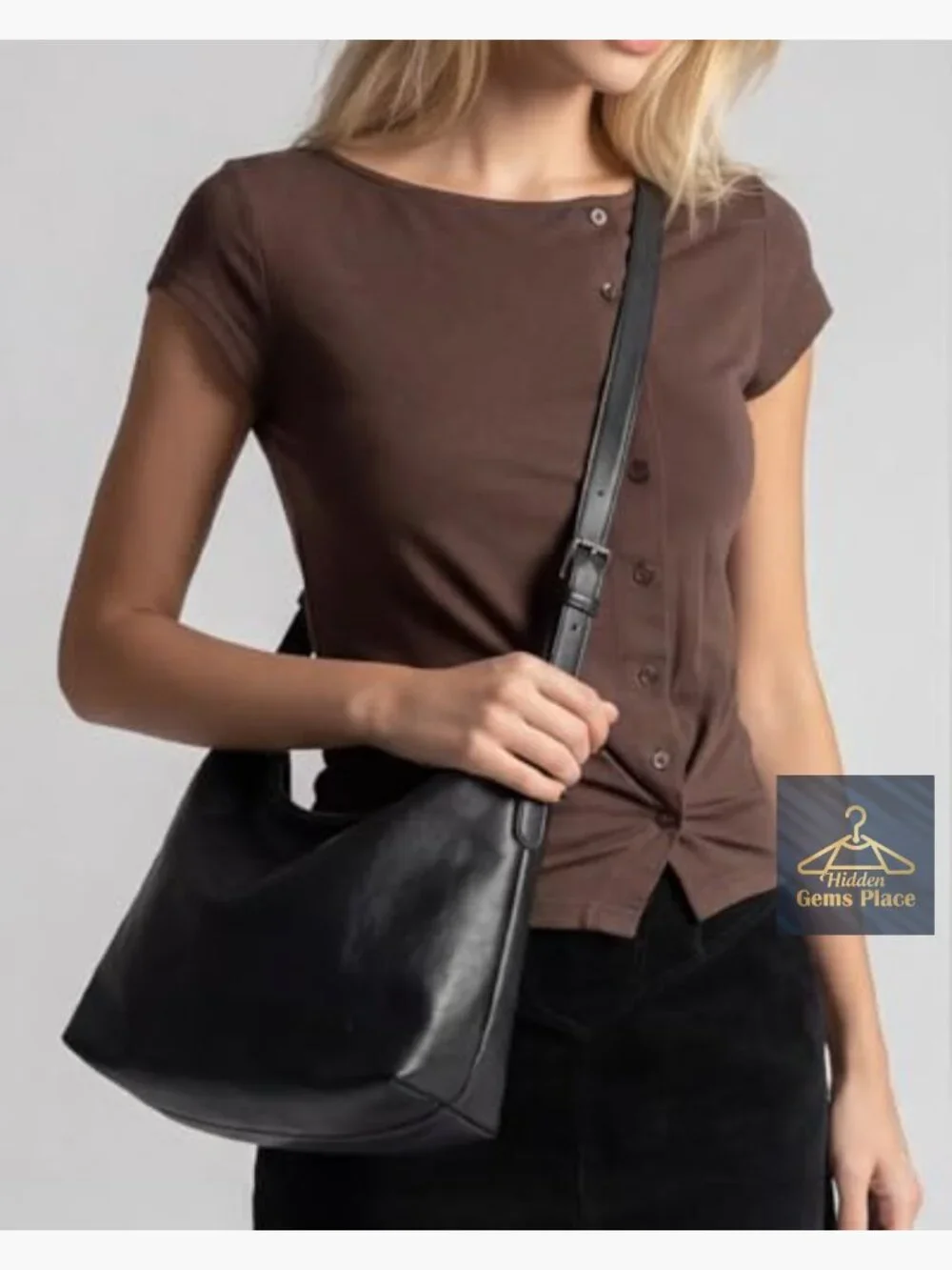 Slouchy Hobo Bag - Soft Vegan Leather Crossbody Shoulder Purse